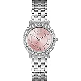 Guess Stainless Steel + Pink Crystal Bracelet Watch. Color: Silver-Tone (Model: U1062L2)