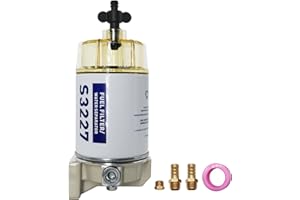 DZFST.FI S3227 Fuel Filter Fuel Water Separator Filter Assembly Compatible with Marine Outboard Motor Mercury 10 Micron Repla