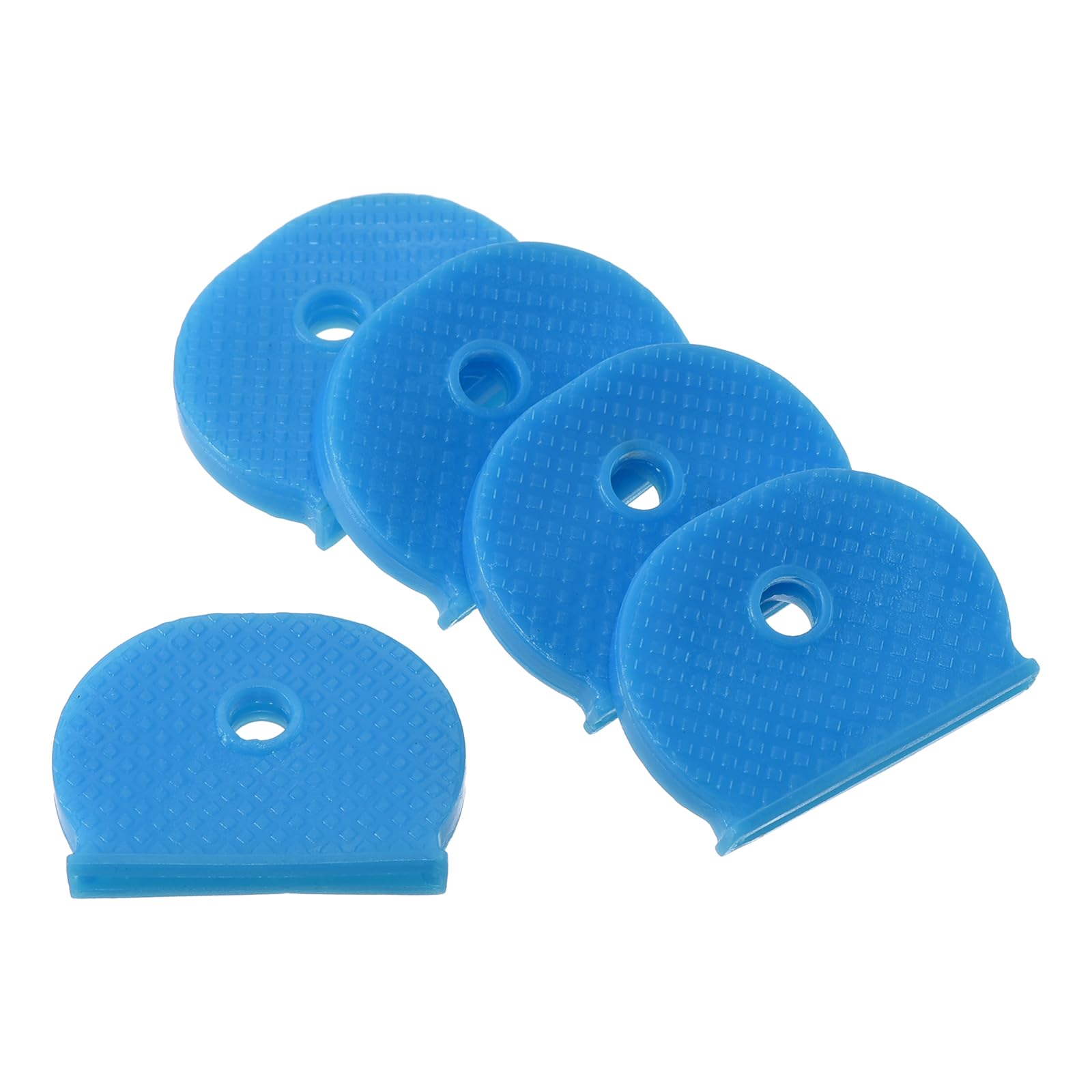 PATIKIL Key Cap Cover Tags, 50Pcs Keys Identifier Label ID Silicone Sleeve for House Apartment Organization Blue