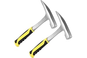 MANCHAP 2 PCS 32oz Rock Pick Hammer, 2LB Masonry Hammer with Pointed Tip for Geological, Camping