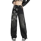 Hopecn Women Baggy Jeans Y2K Aesthetic High Waisted Wide Leg Pants 90S Vintage Streetwear Fashion Casual Clothes.