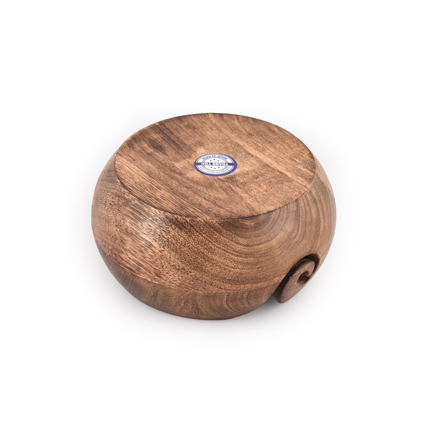 NIRMAN Wooden Yarn Bowl Hand Made by Indian Artisans with Premium Mango Wood for Knitting and Crochet (6