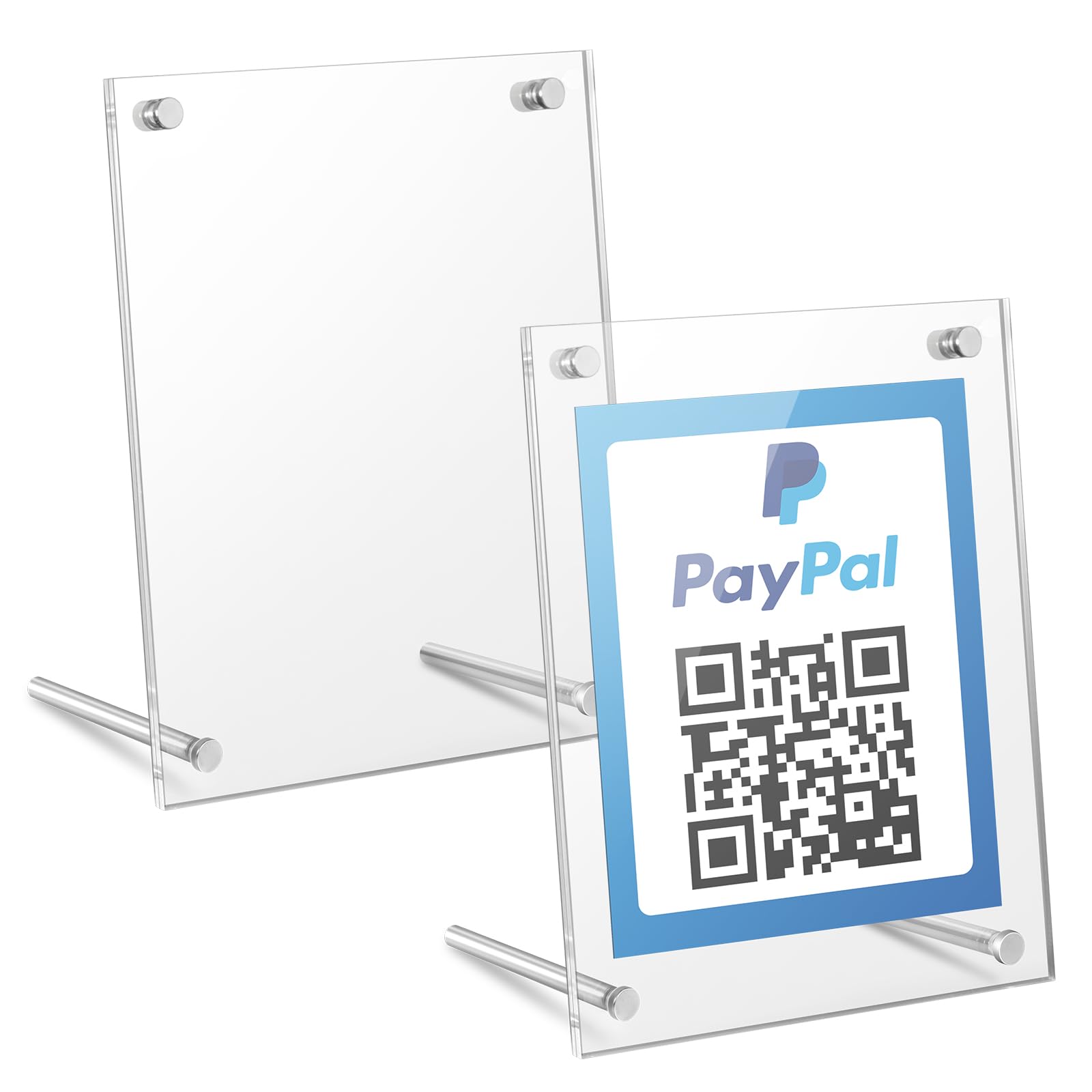 Kevenal QR Code Signs, 4 x 6 Inch Clear QR Code