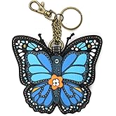 CHALA Garden Critter Collection Women's Decorative Key Fob/Coin Purse Accessory - Blue Butterfly