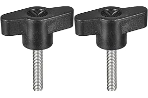 uxcell 2Pcs Clamping Screw Knob, M5 x 25mm Metric 304 Stainless Steel T Shaped Thumb Screws Handle for Quick Remove Hand Tigh