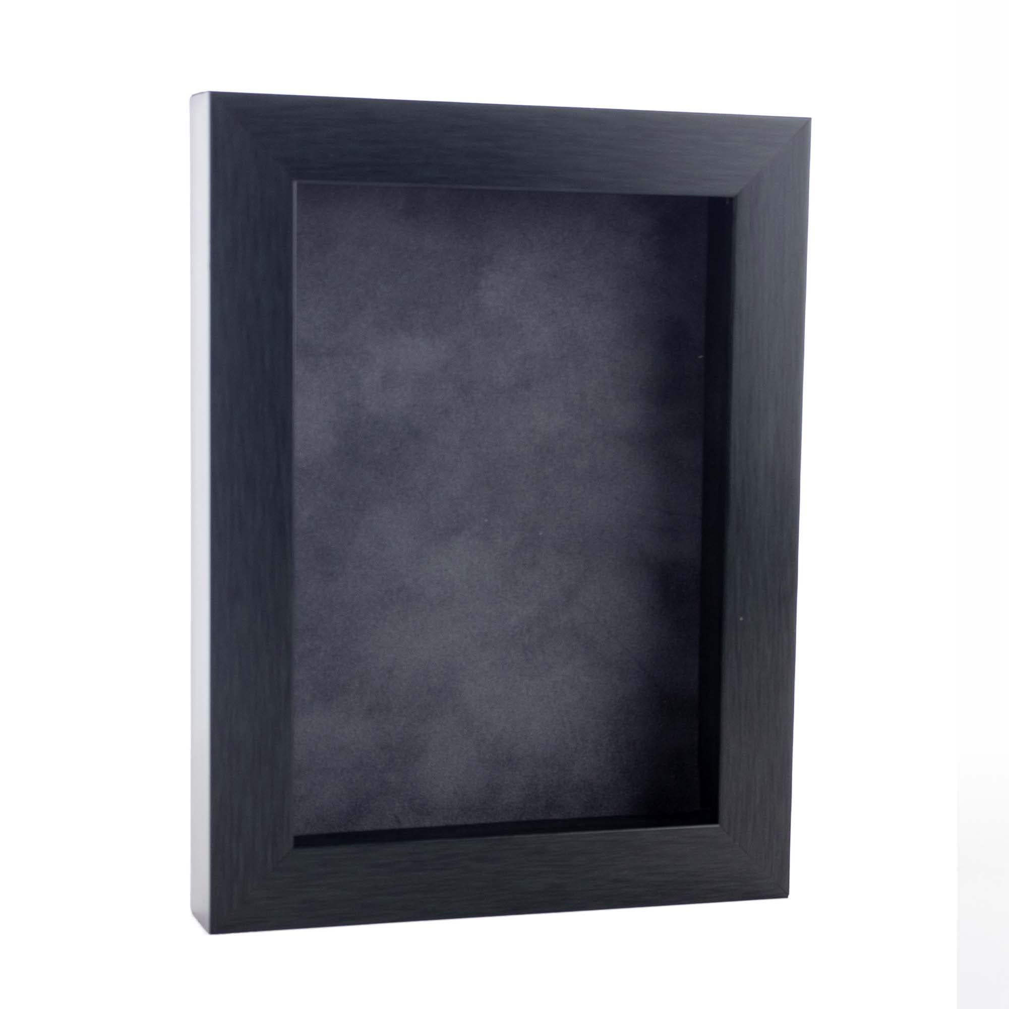 24x36 Shadow Box Frame Charcoal Gray Wood | with a