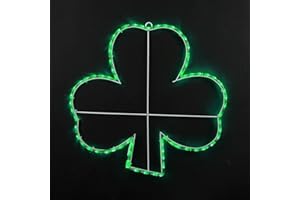 Novelty Lights 24" Green LED Shamrock Rope Light Motif Sculpture, St. Patrick's Day Decoration