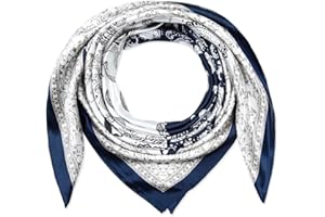 Corciova 35 x 35 Large Square Hair Scarf for Women Silk Like Curly Headband Tie Sleeping at Night Fashion Bandana Headscarf