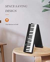 FingerBallet Portable Piano Keyboard, Semi-Weighted