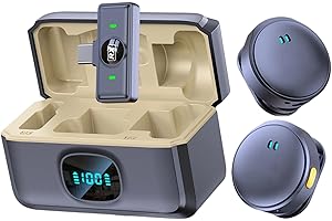 Microphone for Phone - Mini Microphone for Vlogging | Speaker Cancelling Noise for Social Shooting Lapel Live Video Media Rec