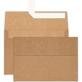 A4 Brown Kraft 4x6 Envelopes Self Seal 100 Pack, Goefun 4.25 x 6.25 Printable Greeting Card Envelopes for Card Making, Photos, Invitations, Weddings, Graduation, Baby Shower, 120 GSM