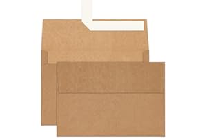 A4 Brown Kraft 4x6 Envelopes Self Seal 100 Pack, Goefun 4.25 x 6.25 Printable Greeting Card Envelopes for Card Making, Photos, Invitations, Weddings, Graduation, Baby Shower, 120 GSM