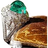 Viyuroyk 925 Sterling Silver Glitter Emerald Ladies Stacked Ring CZ Eternal Engagement Wedding Ring Women's Jewelry Found Earrings