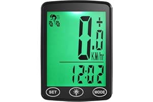 ACAGALA Waterproof Bike Computer with LED Backlight Bicycle Speedometer Odometer Calorie Counter and Temperature Display