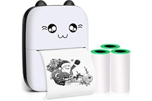 ZEACOOL Mini Pocket Printer,Portable Thermal Printer for Label,Text Memo,Receipt,Sticker,Photo Printers, 203 DPI, BT Inkless Printing, Wireless Bluetooth Printer Compatible with iOS and Android (Black)