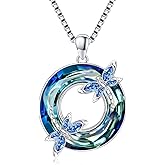 YYmqmq Crystal Necklace For Women 925 Sterling Silver Crystal Pendant for Mom Gifts For Daughters