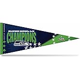 Rico Industries NFL Football Seattle Seahawks 2026 Super Bowl LX Champions 12" x 30" Felt Wall Décor Pennant - Great for Home/Bed Room/Man Cave Décor