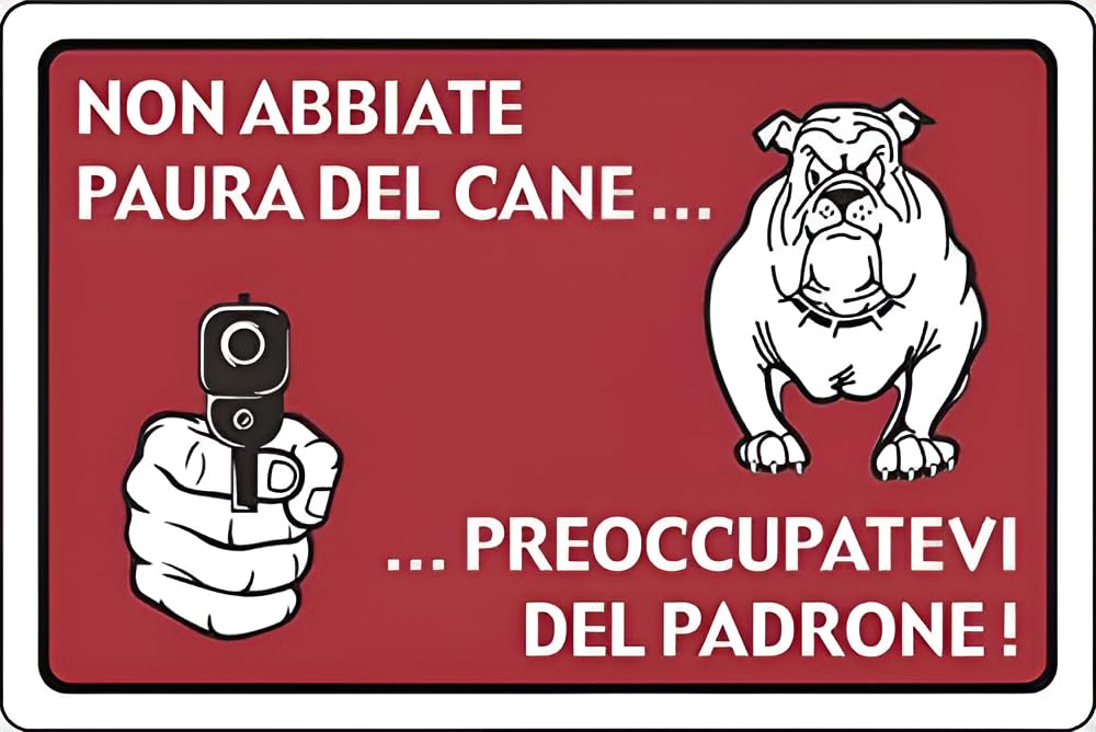 Worry Master Sign for Gate Fence and Walls - Dog Warning Sign Made of Durable Plastic - Size 20x30cm