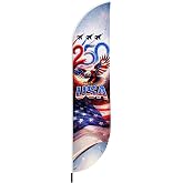 250th Anniversary of USA Independence Feather Flag Only by DreamController | Outdoor Business Advertising Tall Flag | Weather-Resistant Knitted Swooper Display | HD Print | Made in USA (Flag Only)