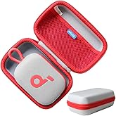 Anleo Hard Travel Case for Soundcore Select 4 Go Bluetooth Shower Speaker (Gray+red Zipper)
