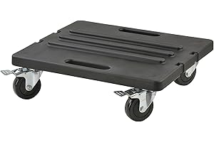 SKB Roto Rack/Shallow Rack Caster Platform with 4 Locking Wheels for Transport, 2 42-Inch Straps to Secure Caster Board to Rack, Black