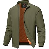 TBMPOY Men's Winter Lightweight Bomber Jackets Water Resistant Fall Casual Windbreakers Quilted Full Zip Windproof Work Coats