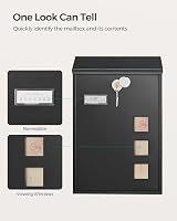 SONGMICS Modern Wall Mounted Post Box with Viewing Windows Copper Core Lock view 5