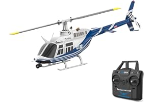 FLYCOLOR C138 RC Helicopter 2.4G 6CH 6-Axis Gyro Altitude Hold 1/33 Remote Control Plane Ready to Fly RTF(Blue-White)
