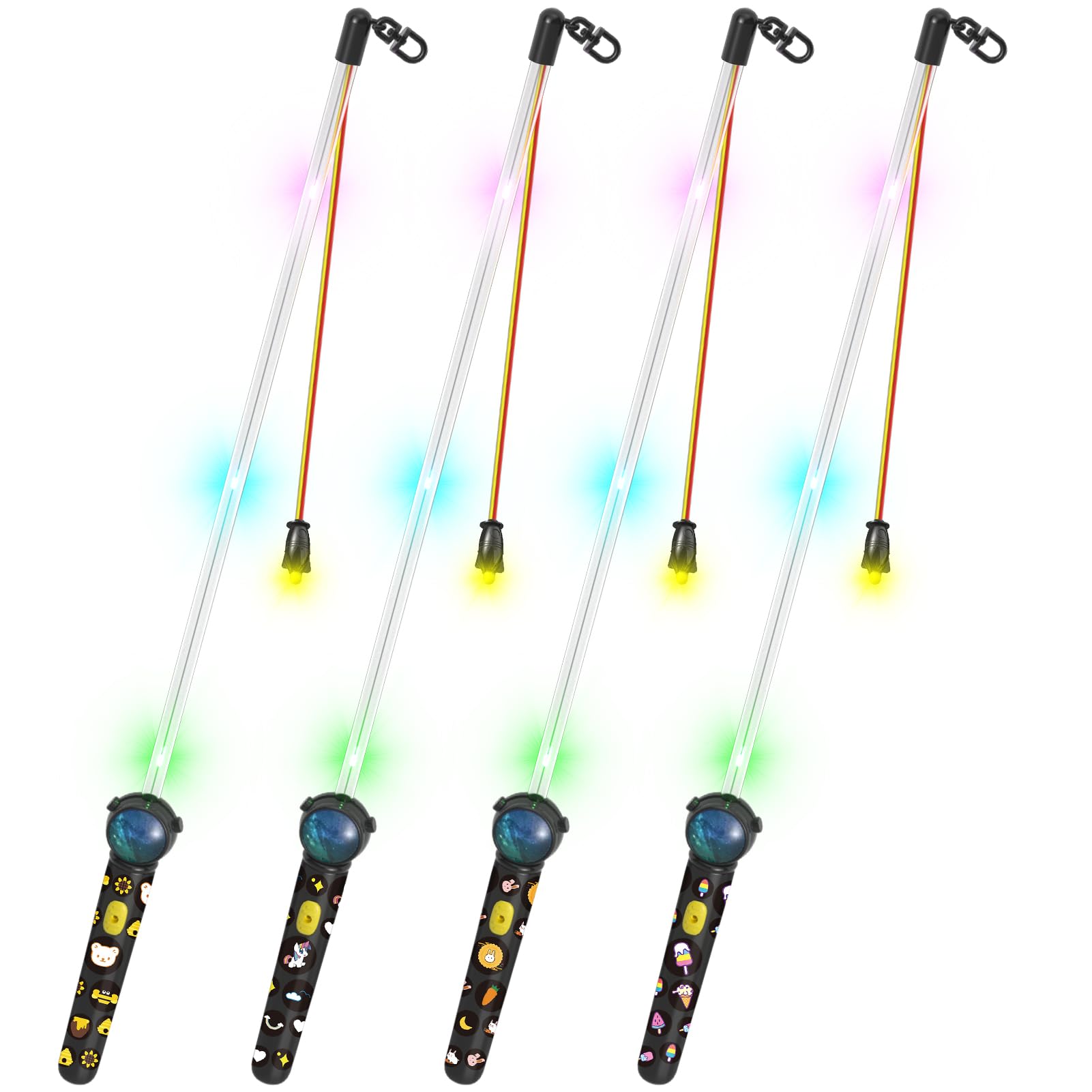 REDTRON 4 LED Lantern Sticks, Electric, 50 cm for St. Martin, Saint Martin Lantern, Children, Electric Stick for Lantern parades, Martin parades, Halloween Style 2