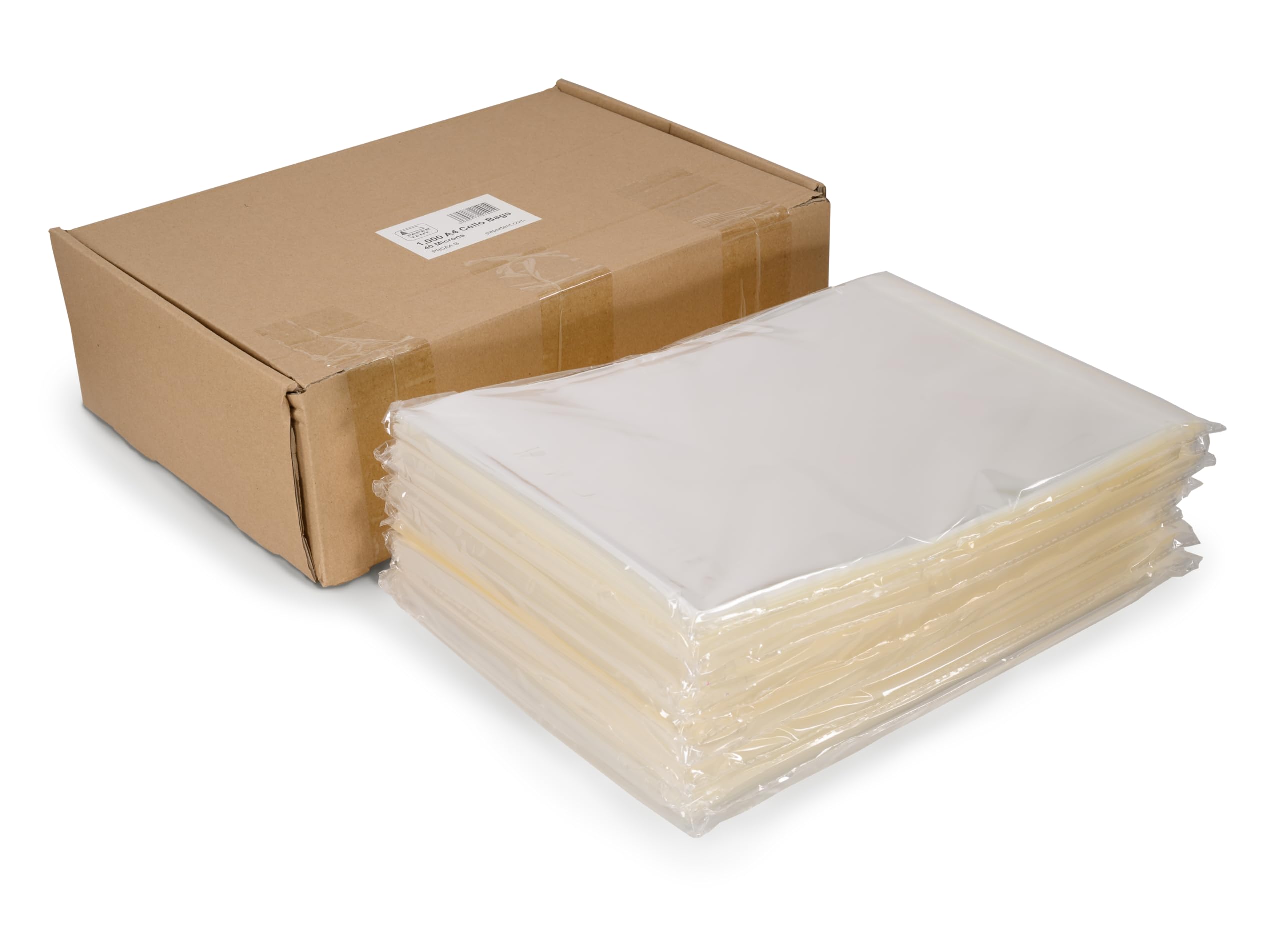 Paper Tent A4 Cello Bags, 40 Micron, Qty 1,000