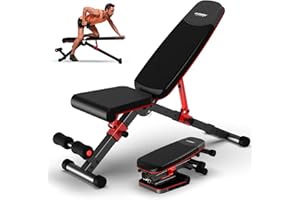 HARISON Adjustable Weight Bench with Leg Extension and Preacher Pad, Flat Incline Decline Exercise Bench for Home Workout Weight Training (Updated)