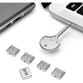 USB C Port Blockers 5 Pack, Stainless Steel Security Locks with Key | Physical port security, helps deter unauthorized access and data connections, tamper resistant metal design