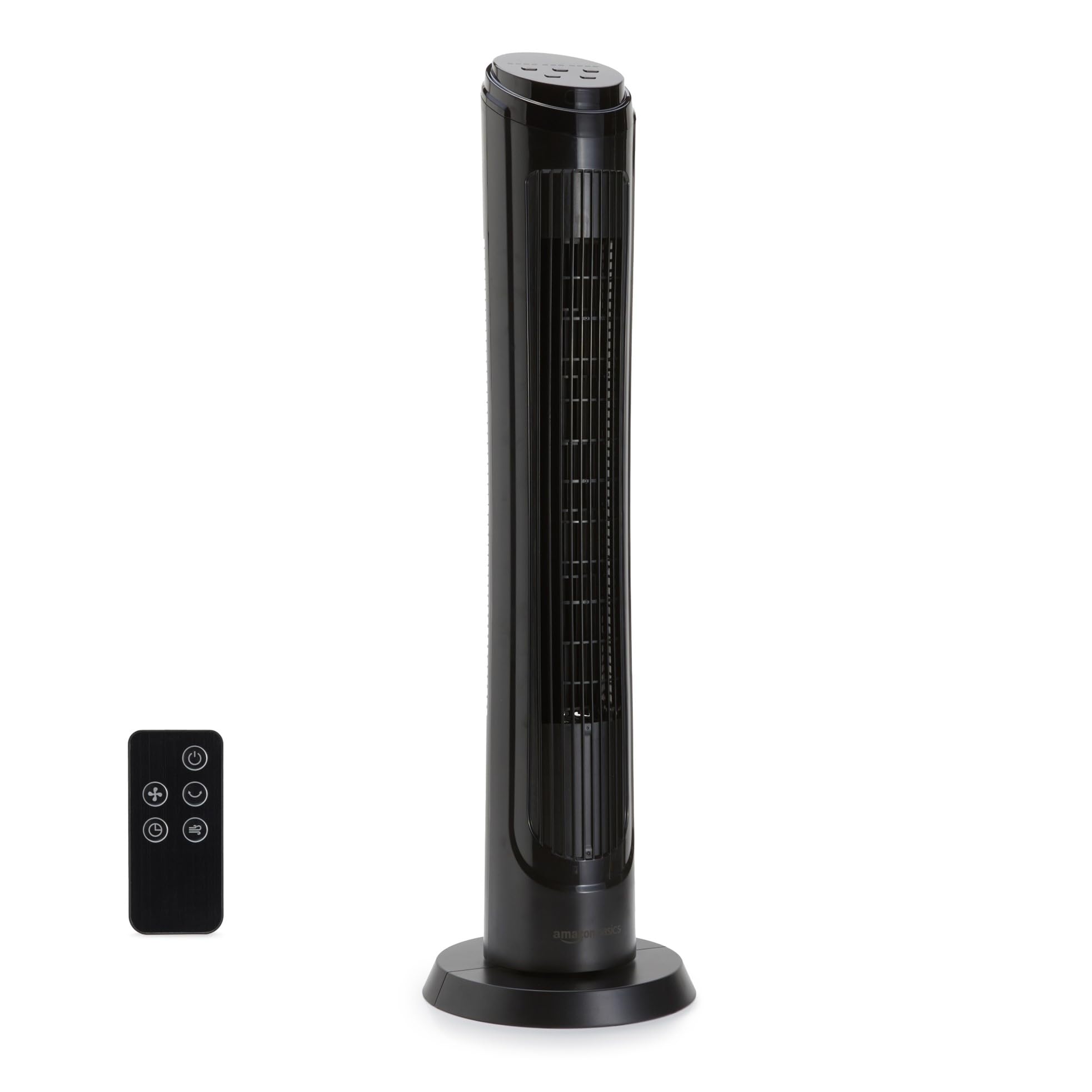 Photo 1 of ***(PARTS ONLY/ MAJOR DAMAGE/ NON FUNCTIONAL)***Amazon Basics 40" 70-Degree Oscillating Digital Tower Fan for Bedroom, Living Room, Office, With 4 Speeds, 3 Modes (Standard, Breeze, Nature), Timer Up to 15 Hours, Remote Control, 50W, Black