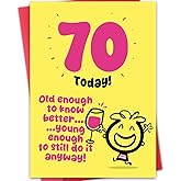 Hongshan 70th Birthday Card,70th Birthday Decorations for Mom Grandma Grandpa, Gifts for 70 Year Old Women Men