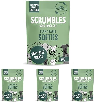 Scrumbles Softies Plant Based Dog Training Treats 90g Pack of 4