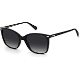 Polaroid Women's PLD 4108/S Rectangular, Black Sunglasses