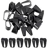 SUNNYCLUE 1 Box 30Pcs Pinch Bails Stainless Steel Pendant Bail Black Snap on Bails Slider Pendant Clasp Open Clip Bails Hook Pendant Clasps Necklace Chain Slider Connectors for Jewelry Making Kits