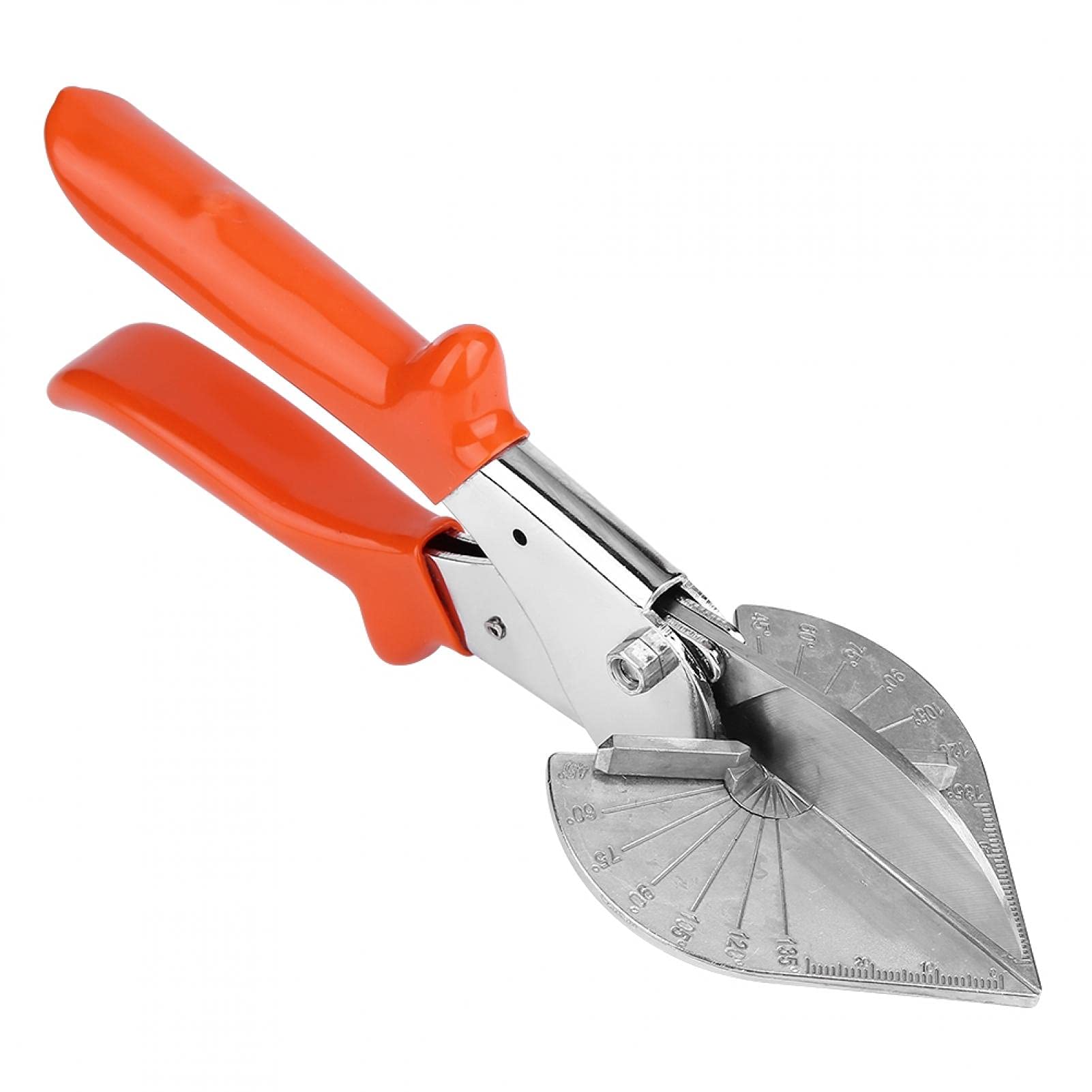 Multi Angle Miter Shears, 45 to 135 Degree Adjustable Angle Scissors Cutter Hand Tool Shoe Molding for Cutting Soft Wood Plastic(Adjustable Orange)