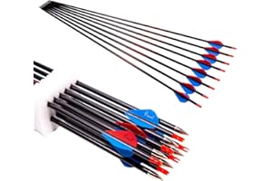 QunYing Archery Carbon Arrow 28 29 30 inch 300 340 350 400 Spine Practice Hunting Arrows for Compound Recurve Bow 12PCS