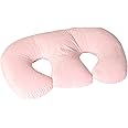 The TWIN Z PILLOW - Pink - 6 uses in 1 Twin Pillow ! Breastfeeding, Bottlefeeding, Tummy Time, Reflux, Support and Pregnancy Pillow! Cuddle Pink DOTS