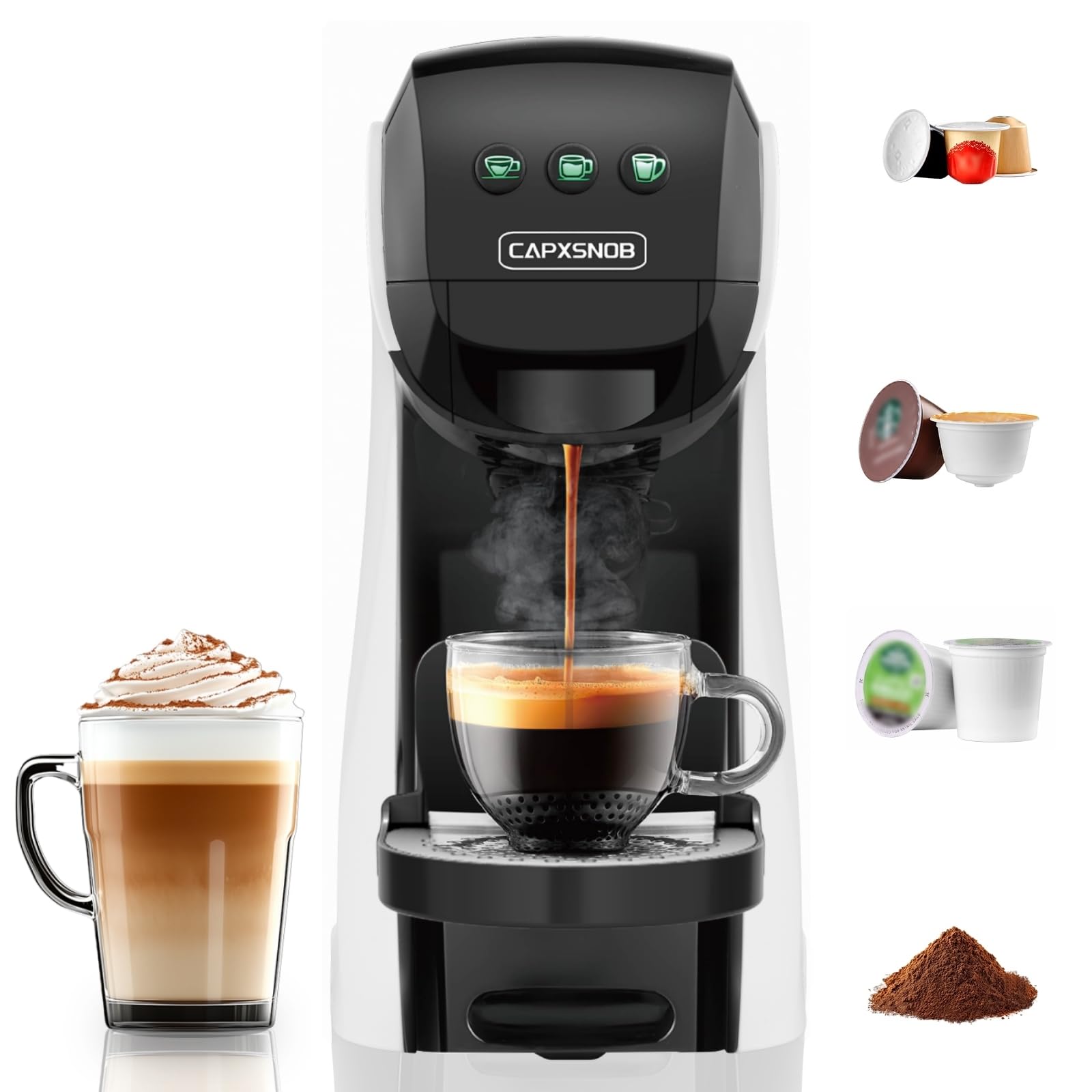 Photo 1 of Warriors1 Coffee Maker for Keurig K Cup, Espresso Machine for Nespresso Original, Dolce Gusto Coffee Pods, Ground Coffee, Coffee Machine for Cappuccino & Latte, Programmable, 20 Bar, 28 oz Reservoir