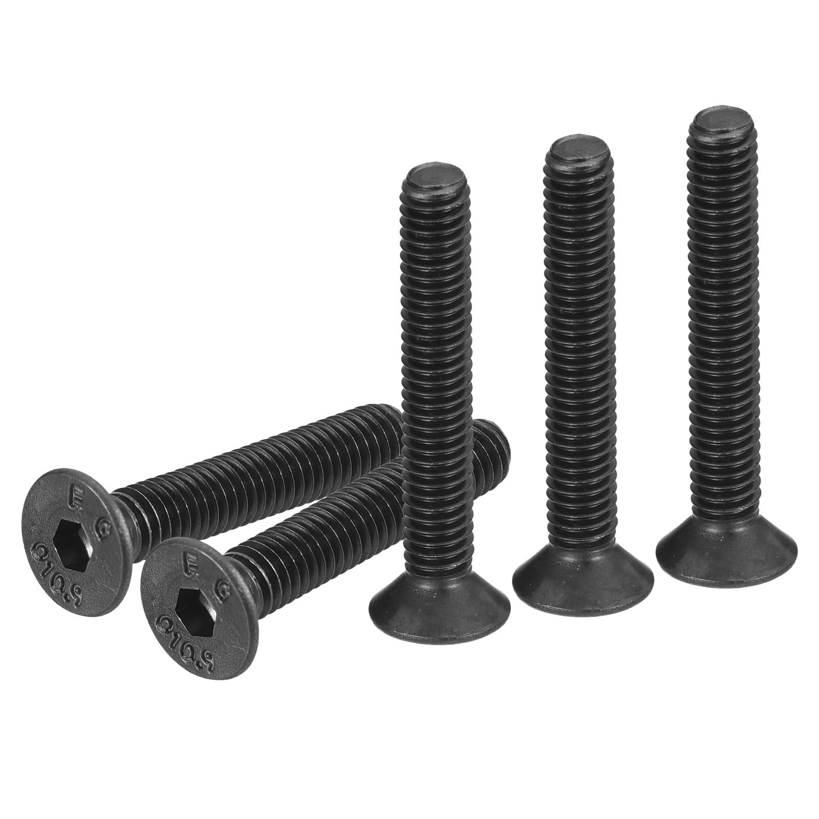 DTGN M4-0.7x20mm Flat Head Socket Cap Screws, 50 Pack Hex Socket Flat Head Screws Carbon Steel Black Oxide, Full Thread, Countersunk Bolts