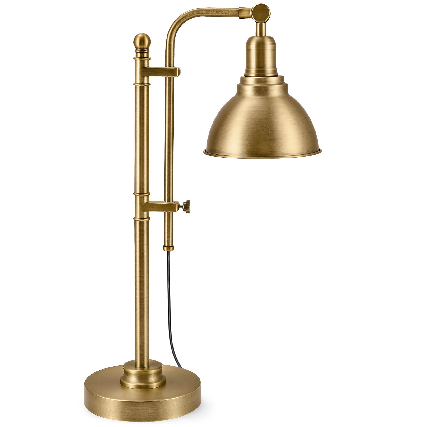 Photo 1 of VONLUCE Rustic Desk Lamp Gold Adjustable, Industrial Style Metal Task Lamps 25"-29", Vintage Work Light, Farmhouse Reading Lamp in Brushed Gold Finish, ETL Certificate