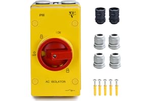 ZJWZJH 63 Amp Disconnect Switch 690V AC, IP66 Waterproof, Isolation PV Disconnect On Off Combiner Box, 4 Pole 63A Combiner Box for PV System