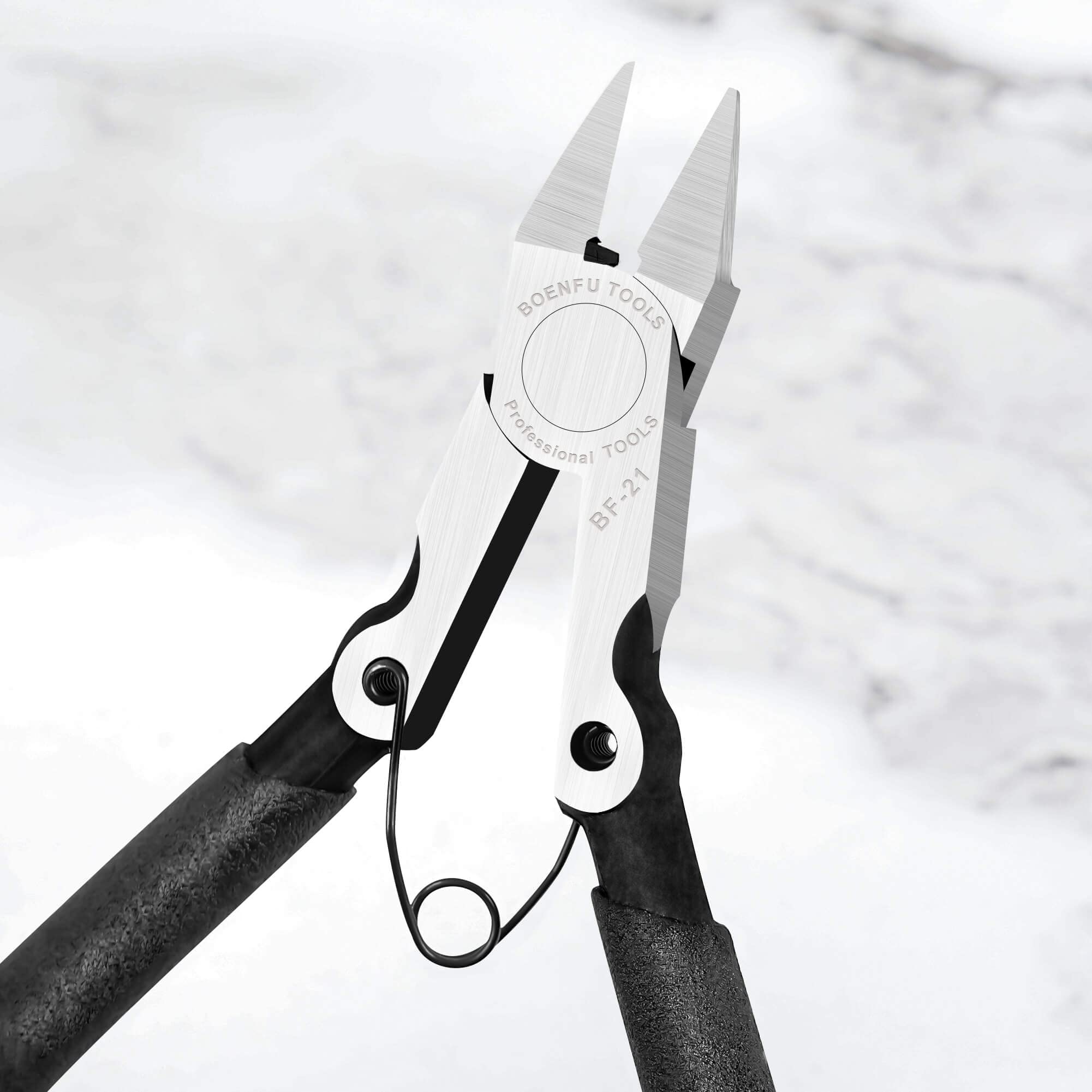 BOENFU 5-inch Precision Flush Cutters - Multi-functional Wire Snips, Ideal for Electronics, Sprue Cutting, and All Precision Cutting Tasks