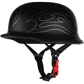 Crown Racing Half Motorcycle Helmets, German Style Open Face Retro Helmet Adult DOT Approved, Model-308