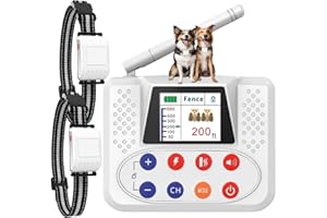 NBSUN Wireless Dog Fence, 3rd Gen. Electric Fence for Dogs with Remote Training collar, Portable Dog Containment With Accurate 2.4G Signal, 100% Safe and Suitable for Medium Large Small Dogs (Glossy White)