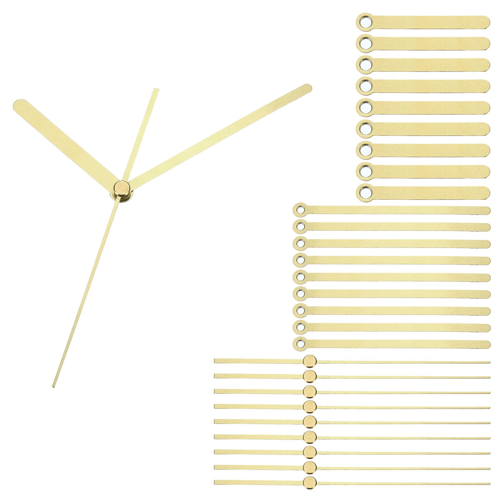PATIKIL Replacement Clock Hands Kit, 10 Set Replacement Clock Hands Kits Clock Mechanism Movement Aluminum Wall Clock Hands Parts Replacement for Wall Clock Repair DIY, Gold, A01