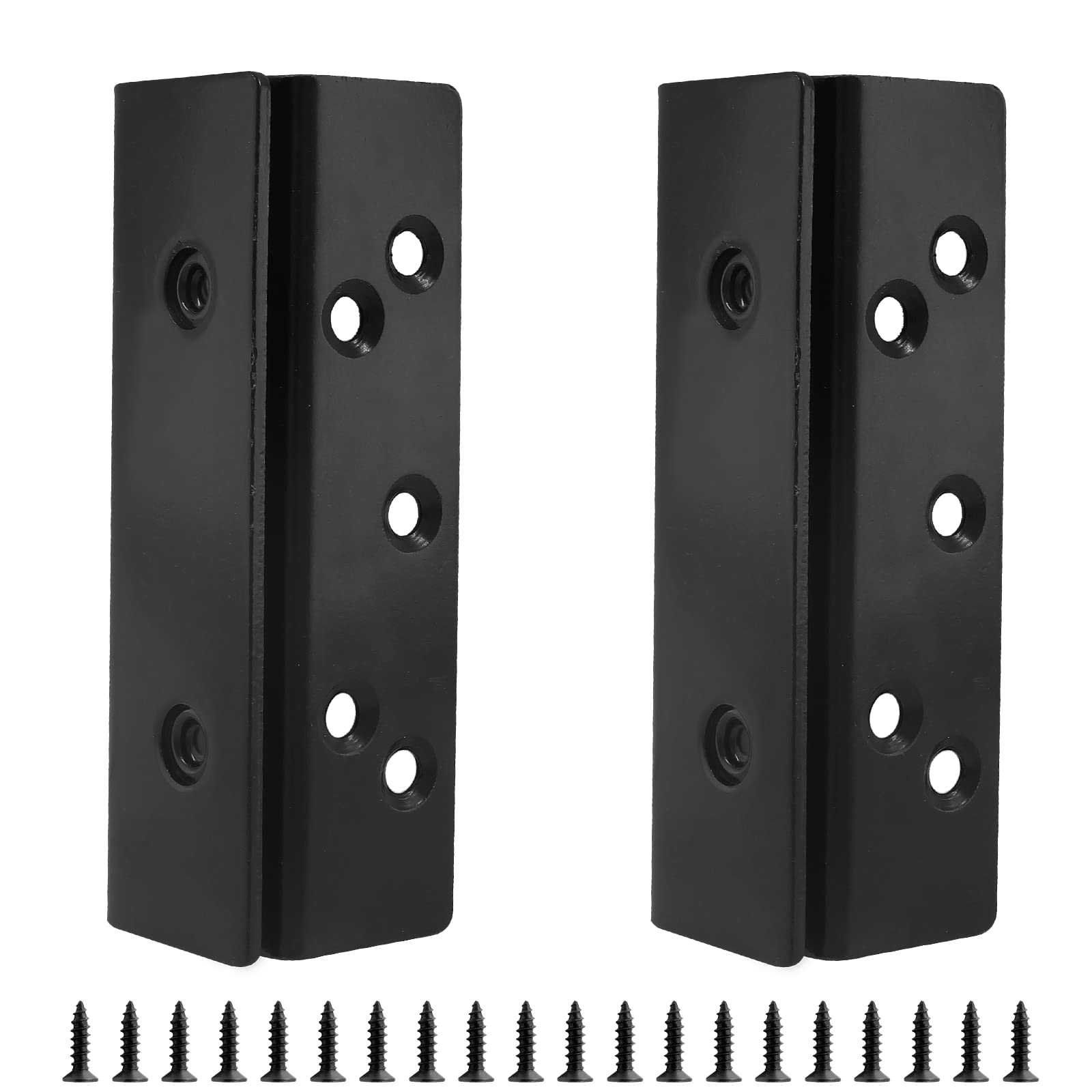 Photo 1 of Biaungdo 2 Pcs Frame Post Double Hook Slot Bracket, Heavy Duty Hardware Plate Slot Attachment Bracket Accessories for Wooden Bed, Black