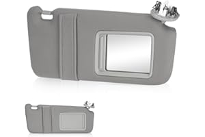 HKPARTS Right Passenger Side Sun Visor SunVisor with Light for 2007-2011 Toyota Camry with Sunroof 74310-06770-B0 (Gray)